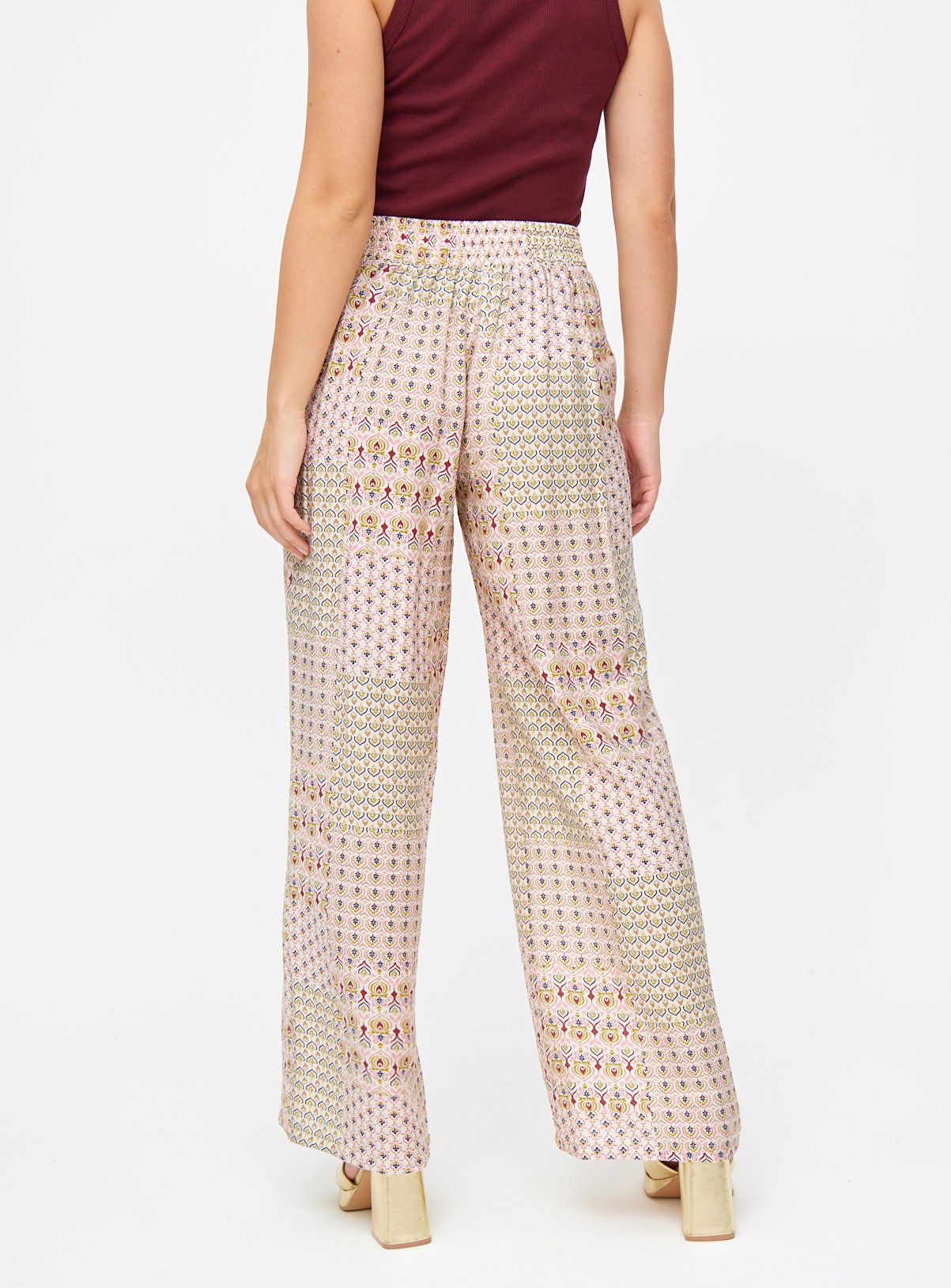 Patchwork Tile Print Wide Leg Coord Trousers 18 - Image 4 thumbnail
